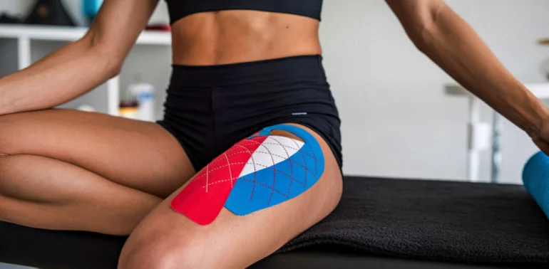 Physiotherapist providing quadriceps strain physiotherapy treatment at home in Karachi