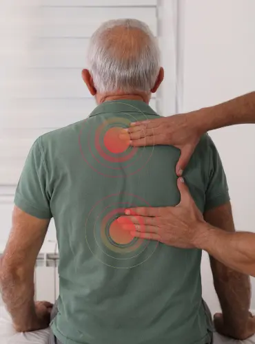 Physiotherapist providing upper back pain physiotherapy treatment at home in Karachi